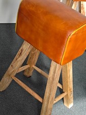 Barhocker/Sitzhocker/Turnhocker mit Lederbezug  6 Stk.