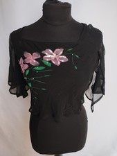 Seiden bluse schwarz bunt - seiden,