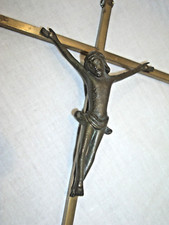 Kreuz Wandkreuz Messingkreuz massiv Messing Korpus schwarz Zinn- / Zink-Guss ?