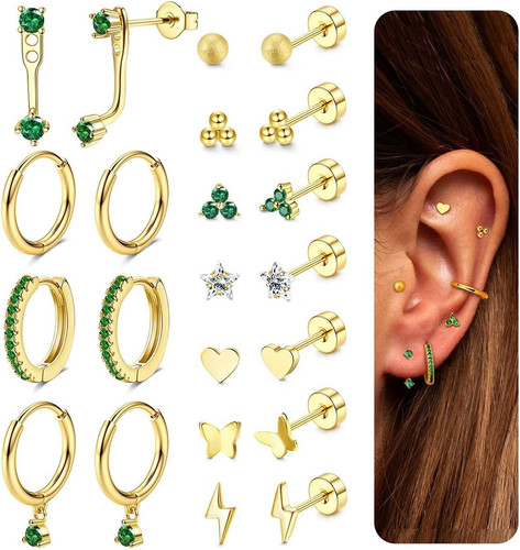 Paar ohrringe gold set - 11,