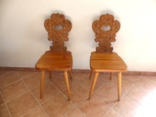 2x Holz Stuhl Brettstuhl