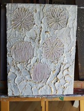 Bild Struktur  30x40 Cm  Handmade Modern  abstrakt Pastell Gold 