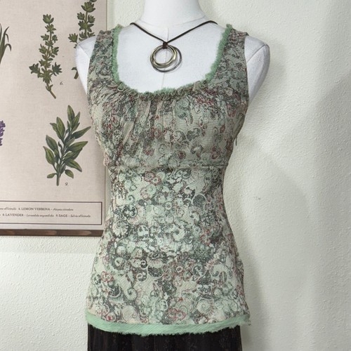 Y2k silk green print - silk,