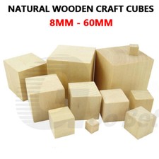 Einfache Natur Holz Würfel Blöcke Hartholz massiv 8-60 mm Kunst Handwerk Bauen DIY