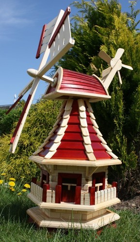 Holzwindmühle mit solar - mit,