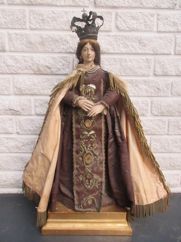ANTIKE-HOLZ-FIGUR-HEILIGENFIGU