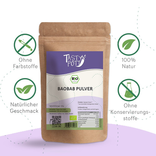 Tasty pott bio baobab - bio, pulver