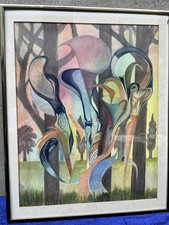 Gemälde Aquarell Kubismus