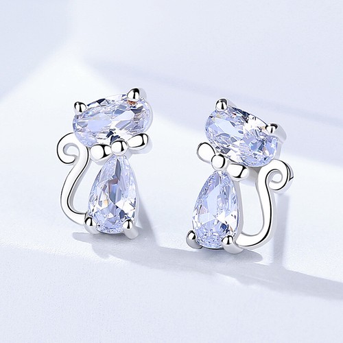 Ohrstecker katze sterling - ohrstecker,