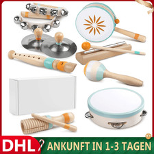 Kinder Musikinstrumente Set 8in1 | Montessori Holzspielzeug für 1-3 Jahre Baby