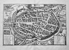 Biberach Riß  Baden-Württemberg seltener Kupferstich von Merian Erstausgabe 1643