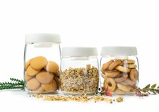 3 Vakuumdosen mit Pumpe aus Glas Vorratsdosen Vorratsbehälter Frischhaltedosen