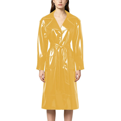 Pvc leder revers trenchcoat - pvc,