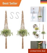 Boho Pflanzenampel aus Jute, 2er Set für Innen- und Außendekoration – 80cm