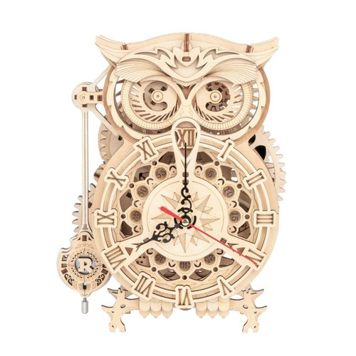 Rokr holz puzzle uhr owl - rokr, 3d-holz-puzzle