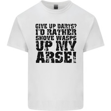 Give up Darts? Spieler lustiges leichtes Herren T-Shirt aus Baumwolle