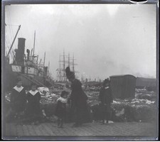 Hafen Schiffe Famille c1900