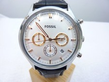 FOSSIL XXL 43mm Herren Armbanduhr Chronograph Edelstahl Leder FS-4640- NEUWERTIG