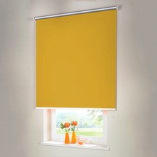 Verdunkelungsrollo Thermo Mittelzug Springrollo Rollo - Höhe 200 cm gelb