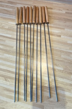 12x  Edelstahl Grillspiesse mit Holzgriff ca. 42 cm stark