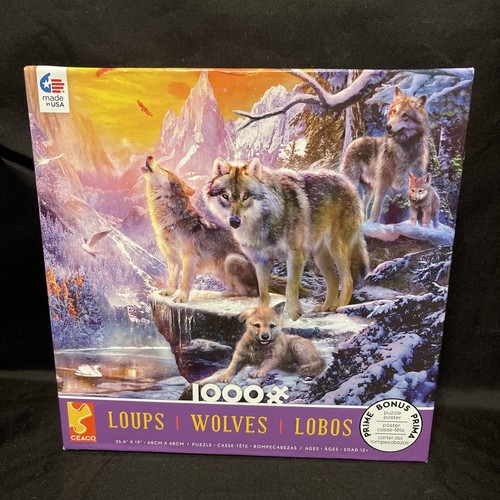 Winter wolf family jigsaw - winter,