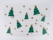Tischset Weihnachtsbaum mit Silberglitter 43 x 29,5 cm matt-transparent (4 St.)