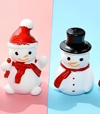 2 Schneemann Figuren weihnachten Feen Garten Landschaft Miniatur  Harz Deko