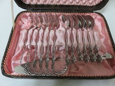 Kuchenbesteck mit Besteckkasten silberfarben Rostfrei Edelstahl 18/8 Vintage