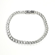 Edelstahl Tennis Armband 20 cm mit Swarovski Kristall Ketten Statement Modisch