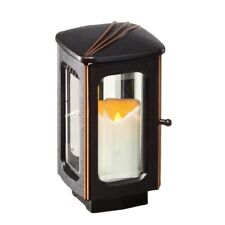 Moderne Grablampe aus Bronze schwarz patiniert Grablicht Grablaterne