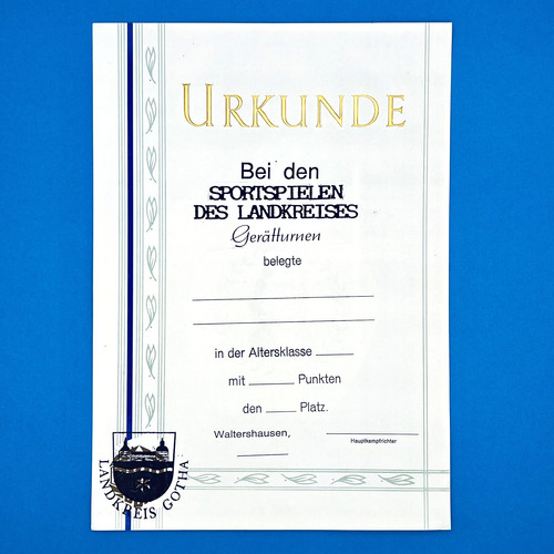 Ddr urkunde landkreis gotha - ddr,