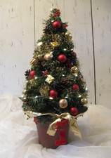 KLEINER TANNENBAUM KUNSTTANNE GESCHMÜCKT MIT LED LICHTERKETTE GESTECK 51 CM