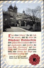 Passepartout Ak München, Mathäser Bräu, Urkunde, Siegel - 3738466