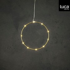 LED Dekoring 20cm Metall gold