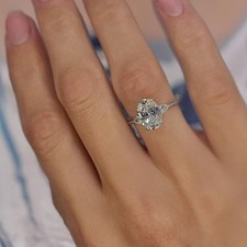 Weißgold Ring 18K IGI GIA