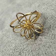 Ring vergoldet Blume Draht Design Größe 53 Damen Schmuck Geschenk