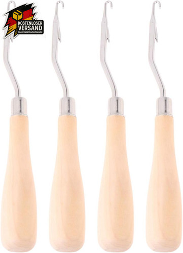 Strickhaken 4er set holzgriff - 4er,