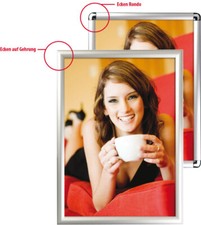 Alu Klapprahmen Posterrahmen  – DIN A6 A5 A4 A3 A2 A1 A0 B2 B1 Wechselrahmen