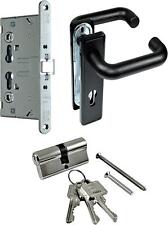 Stahltür/FH Set Beschlag (beidseitig Drücker) + FH Schloss (DL/DR) + Zylinder