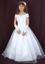 Kommunionkleid Kommunionskleid Festkleid Bolero Jacke Tasche Handschuhe Reifrock