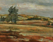 Unleserlich signiert antikes Ölgemälde Impressionist Landschaft expressiv Bäume