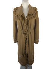 ESCADA Strickmantel m. Wolle,Kaschmir u.Seide 38/40/42 braun Perlen Stickereien