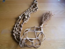 Makramee Hanf Blumenampel retro 115 cm Handarbeit Topfdurchmesser ca. 20 cm