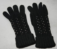 Handschuhe/ Fingerhandschuhe schwarz mit Glitzersteinchen Gr. S/M neu