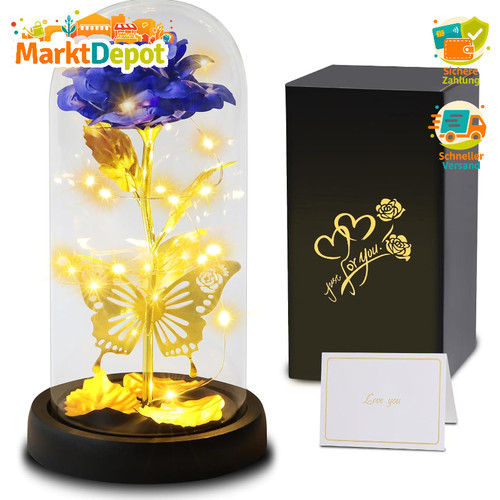 Ewige rose glas mit licht - glas,
