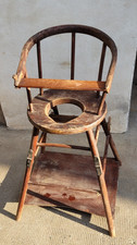 Antiker Hochstuhl Kinderstuhl Kinderhochstuhl Toilettenstuhl mit Rollen