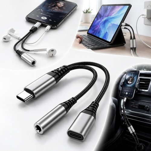 Usb 5mm klinke adapter - usb-c, 3,5mm
