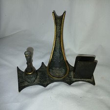 Raucherset Messing patiniert, Vintage Pfeifenraucher