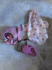 Leine Geschirr Flexileine 3m Regenmantel Set Rosa Pink