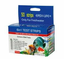 Easy Life 50 Teststreifen Wassertest 6in1 ph, KH, GH, Chlor, Nitrit & Nitrat 